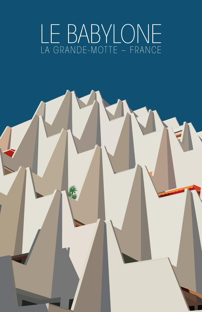 Illustration bâtiment Grande Motte